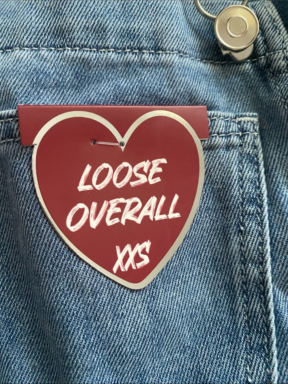 Seeking sunsets NWT loose fit jean overalls XXS - Picture 2 of 6